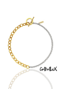 [가나룩스]여성용 투톤목걸이18K Gold and Rhodium Plated Two Color Chain Necklace